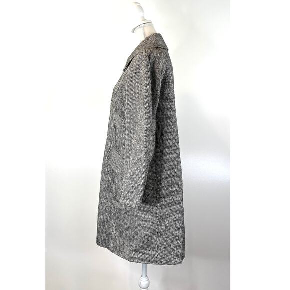 J. Crew Herringbone Car Coat Wool Overcoat Gray Winter - Picture 9 of 11